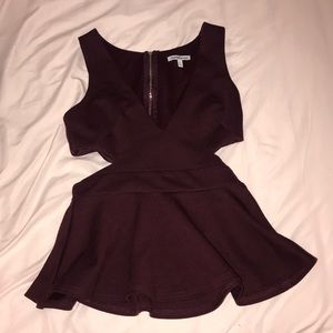 Maroon cut out peplum top